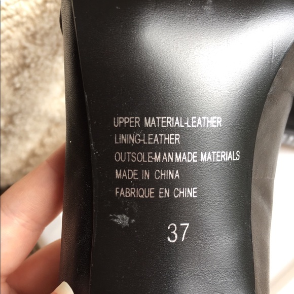 Black Leather Heels - Picture 2 of 5